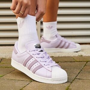 Brand New W10 Lavender/Lilac Purple Adidas Superstars, In Box